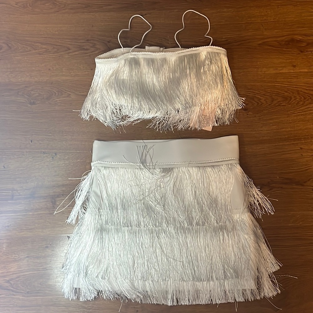 White Fringe Set